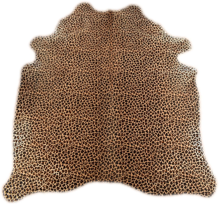 KUHFELL TEPPICH MIT LEOPARDEN PRIND  200 x 190 cm