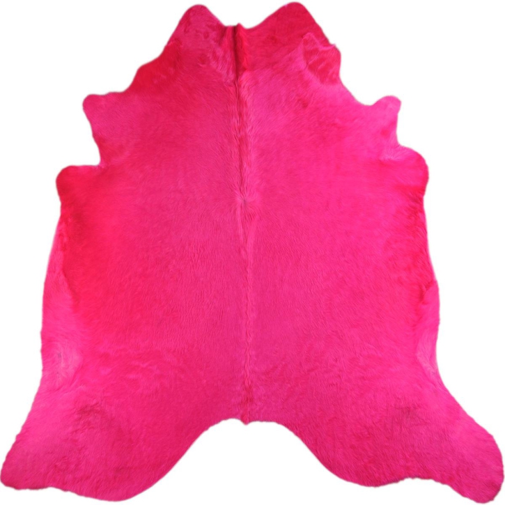 KUHFELL ECHTFELL TEPPICH PINK FUCSIA 220 x 190 cm