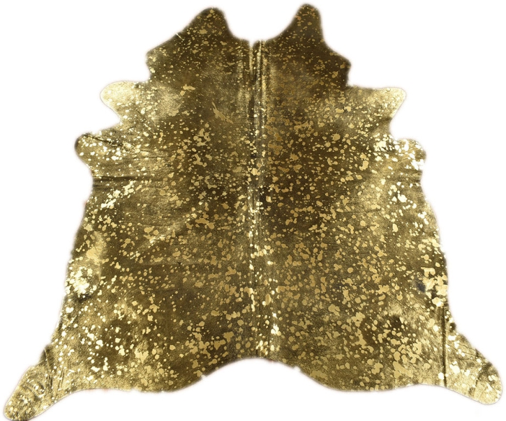 Kuhfell Stierfell schwarz gold Devore 220 x 200 cm