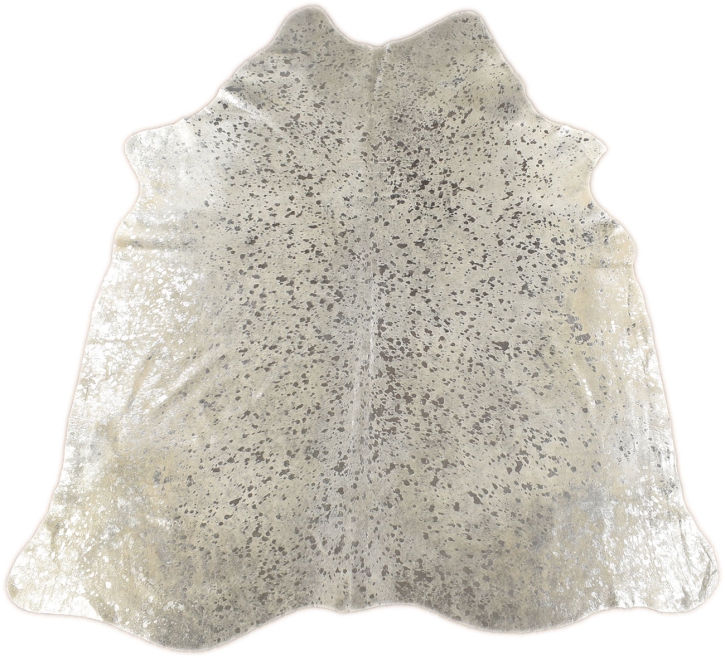 Kuhfell Kalbfell grau mit silber Sprenkel 210 x 180 cm