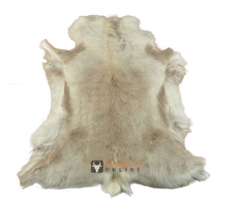 Rentierfell hellbraun weiss 120 x 110 cm Deko-Fell