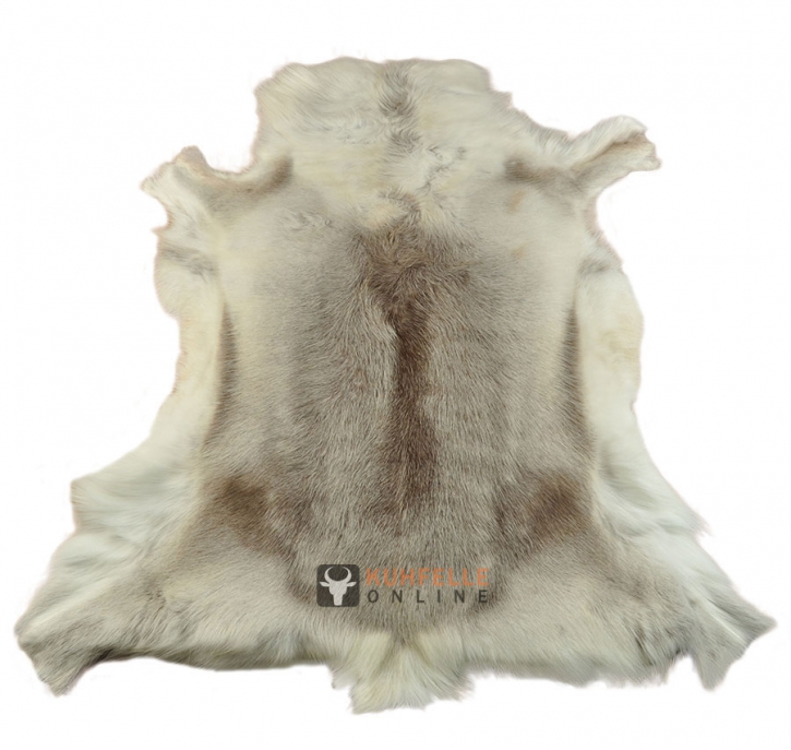 Rentierfell hellbraun weiss 120 x 105 cm Deko-Fell