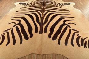 Kuhfell Beige mit Zebra Optik  210 x 180 cm
