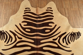 Kuhfell Beige mit Zebra Optik  210 x 180 cm