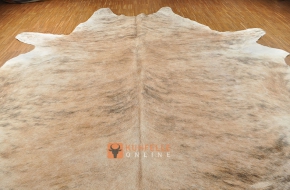 EXOTISCHES KUHFELL STIERFELL GRAU BRAUN GETIGERT 240 x 200 cm