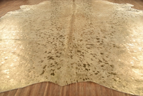 Kuhfell Kalbfell hellgrau gold Devore 180 x 200 cm