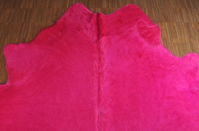 KUHFELL ECHTFELL TEPPICH PINK FUCSIA 220 x 190 cm