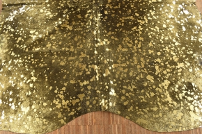 Kuhfell Stierfell schwarz gold Devore 220 x 200 cm