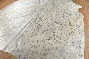 Kuhfell Kalbfell grau mit silber Sprenkel 210 x 180 cm