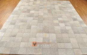 KUHFELLTEPPICH PATCHWORK GRAU 200 x 150 cm