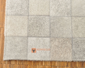 KUHFELLTEPPICH PATCHWORK GRAU 200 x 150 cm