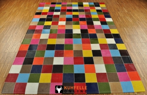 EXKLUSIVER KUHFELL TEPPICH PATCHWORK BUNT 120 x 180 cm