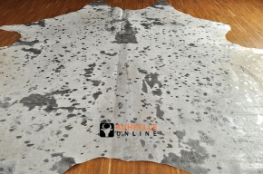 Kuhfell weiss mit silbernen Sprenkeln 200 x 200 cm