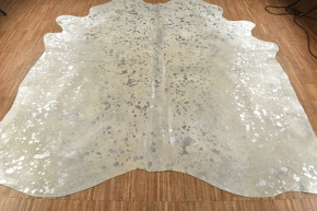 Kuhfell hellgrau mit silbernen Sprenkeln 230 x 200 cm